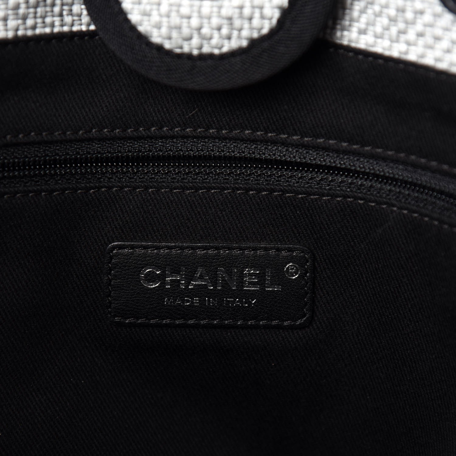 Chanel Woven Straw Raffia Small Deauville Tote Grey 8 of 10