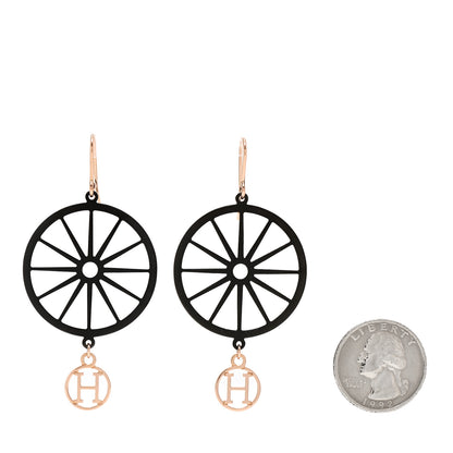 Hermes Sterling Silver 18K Rose Gold Crazy Caleche Earrings 2 of 5