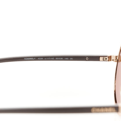 Chanel Metal Round Sunglasses 4226 Rose Gold 5 of 8