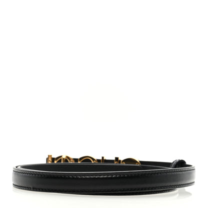 Gucci Plutone Calfskin Gucci Buckle 20mm Thin Belt 75 30 Black 2 of 4