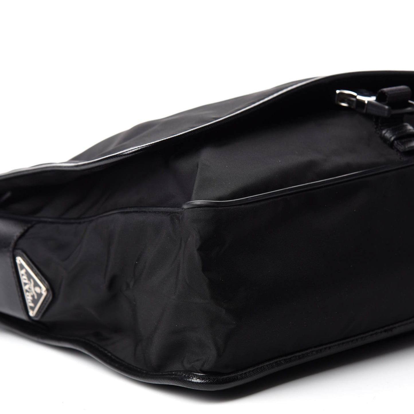 Tessuto Nylon Saffiano Messenger Bag Black