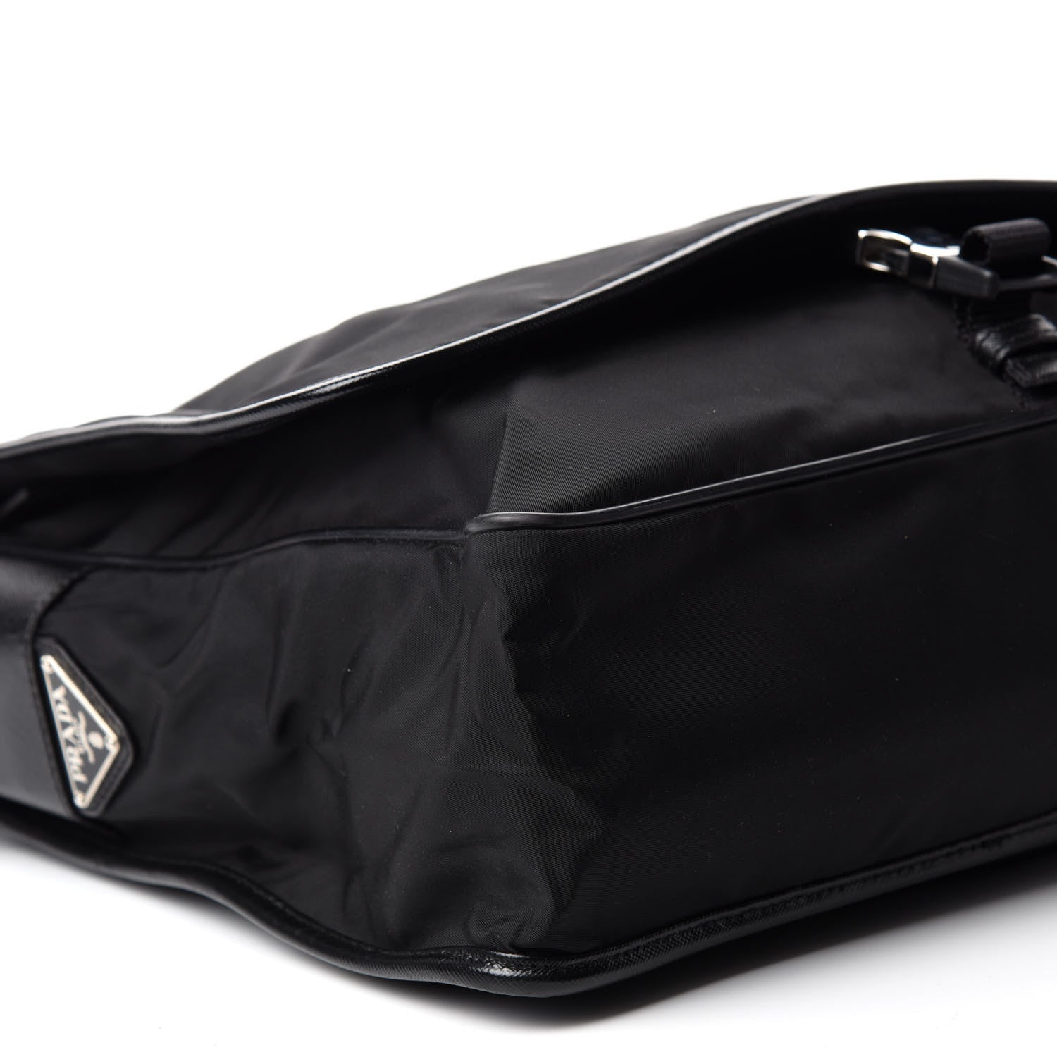 Prada Tessuto Nylon Saffiano Messenger Bag Black 6 of 9