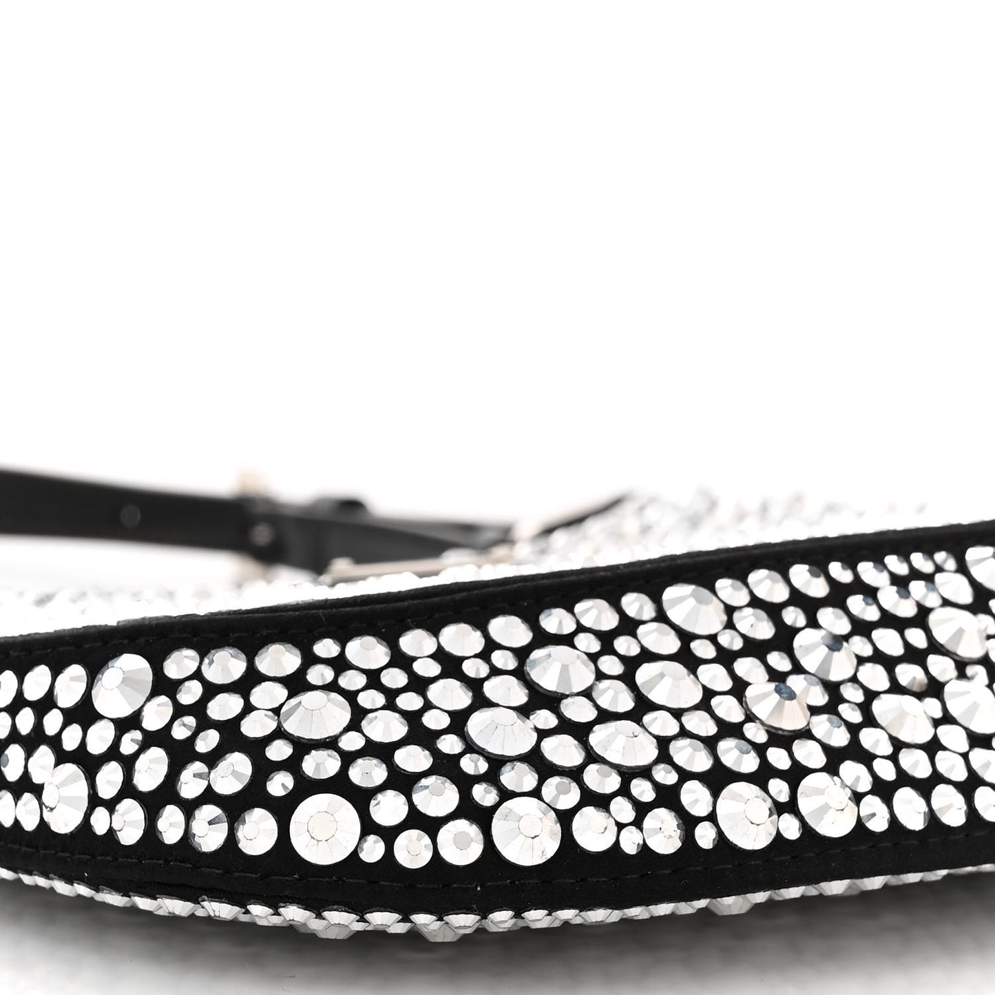 Satin Crystal Cleo Adjustable Strap Shoulder Bag Metal