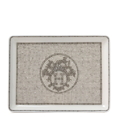 Hermes Porcelain Mosaique Au 24 Sushi Plate Platine 1 of 4