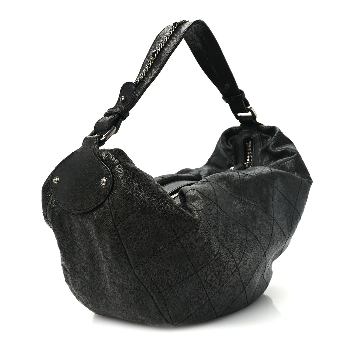 Caviar Stitched Outdoor Ligne Hobo Black