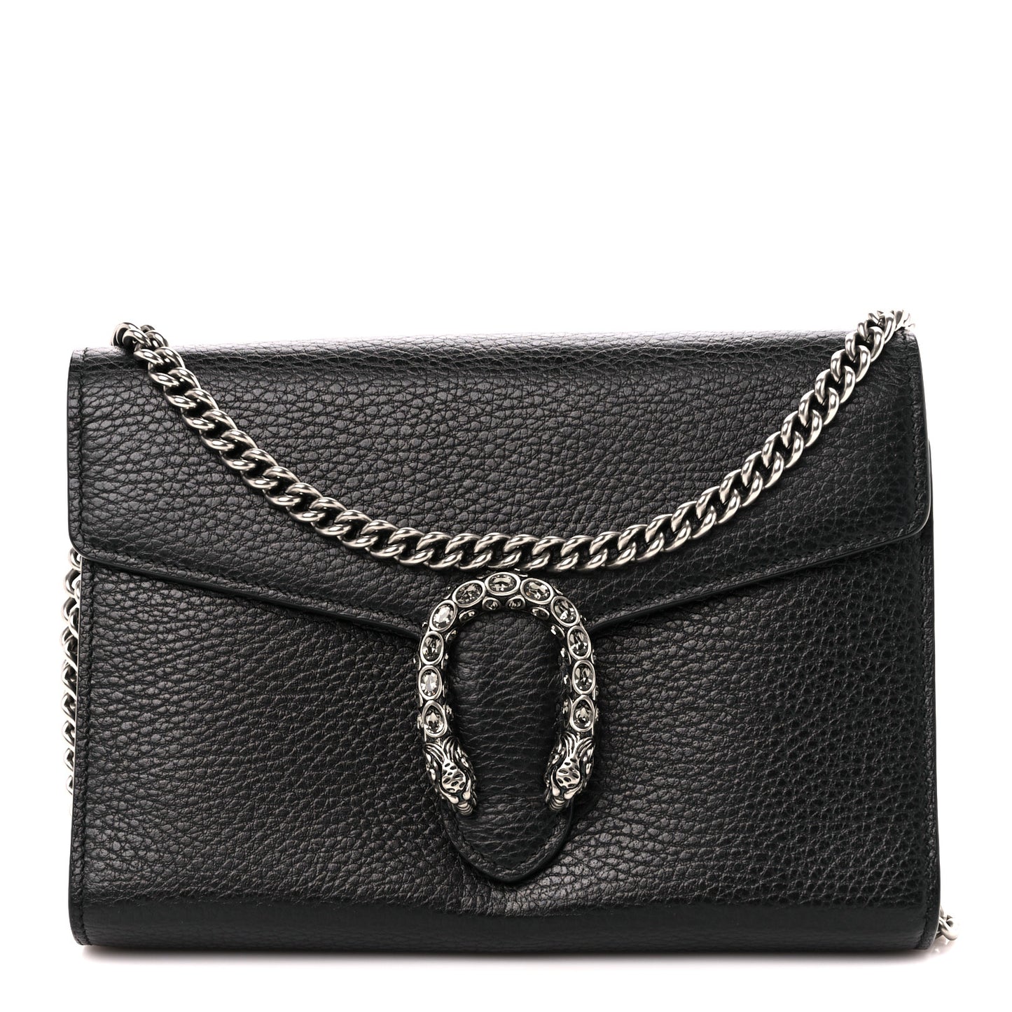 Calfskin Mini Dionysus Chain Wallet Black