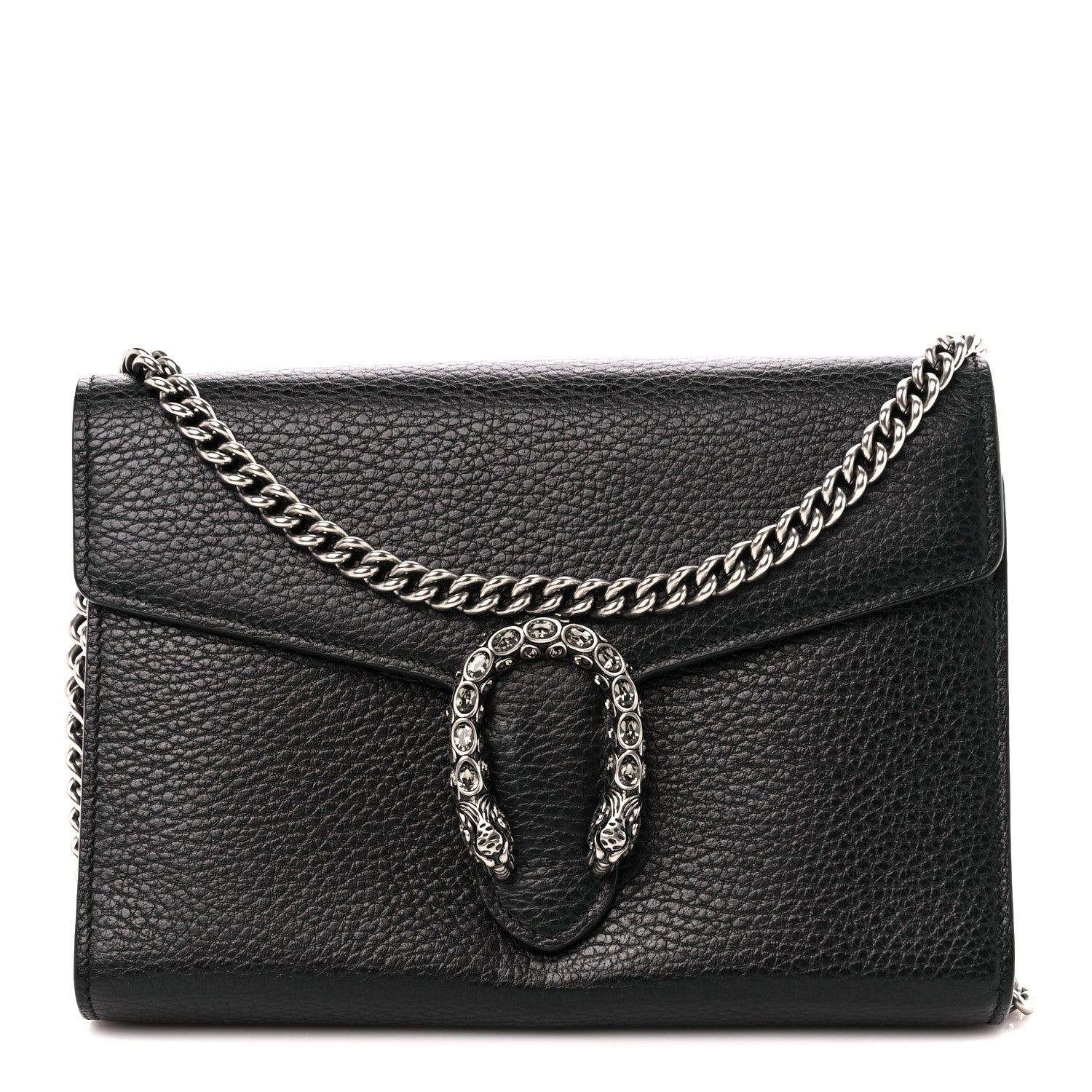 Gucci Calfskin Mini Dionysus Chain Wallet Black 1 of 12
