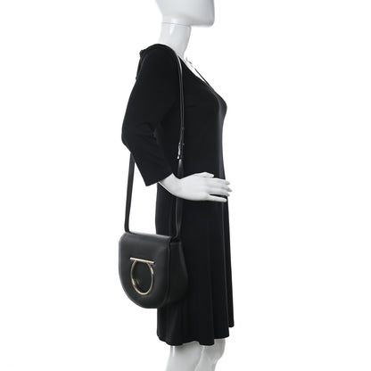 Salvatore Ferragamo Calfskin Large Vela Flap Bag Black 2 of 9