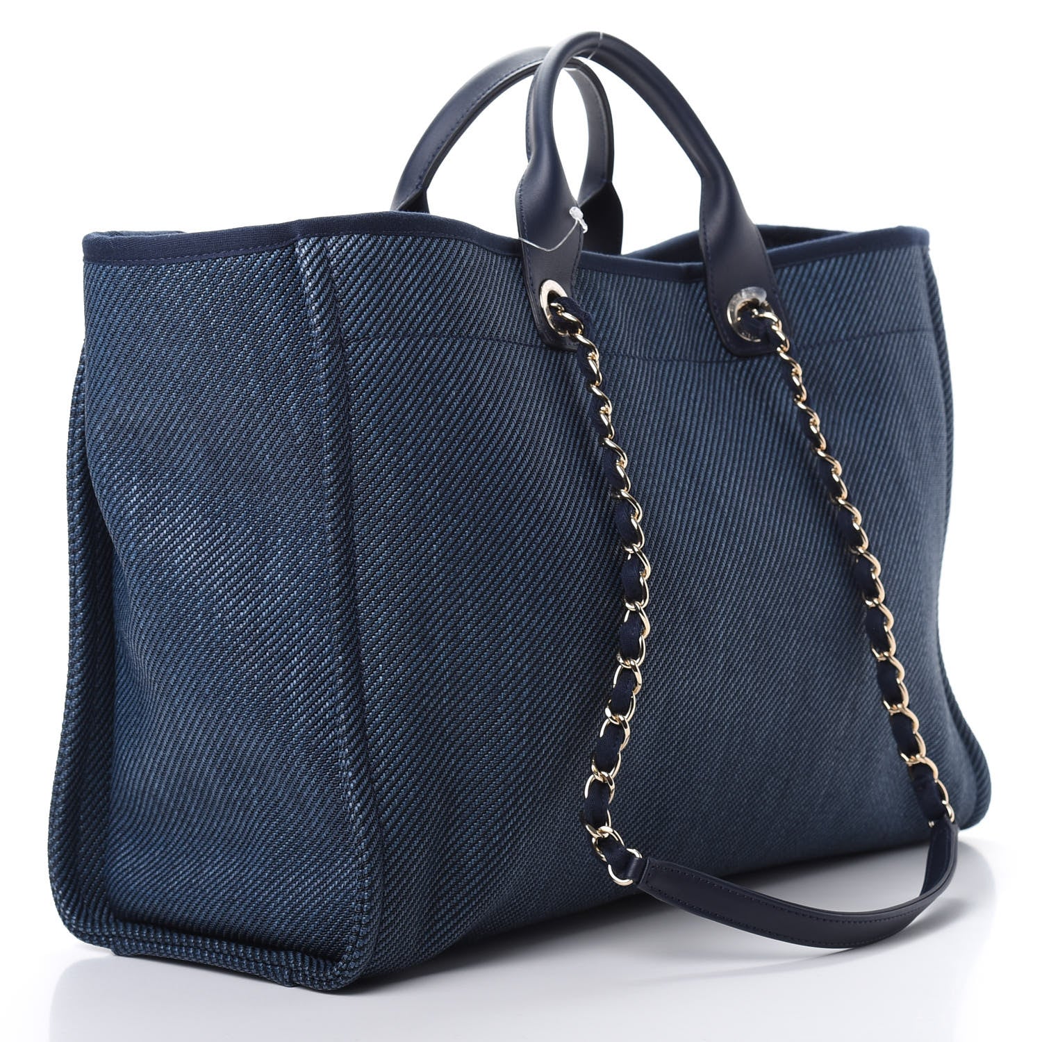 Chanel Mixed Fibers Large Deauville Tote Blue 4 of 11