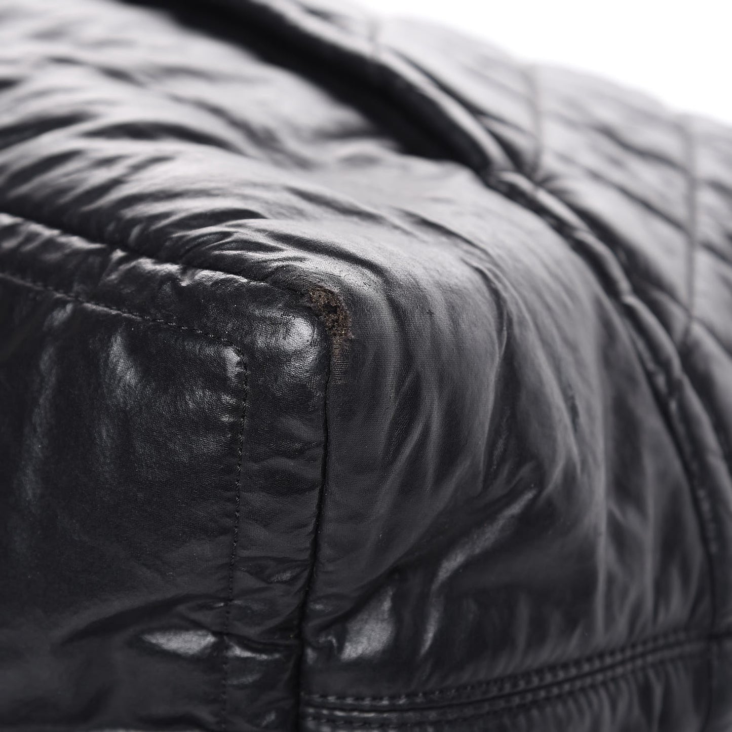 Coated Canvas Quilted Large Garment Travel Bag Black