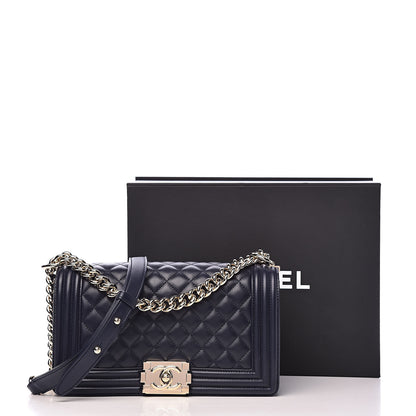 Chanel Lambskin Quilted Medium Boy Flap Dark Navy 11 of 11