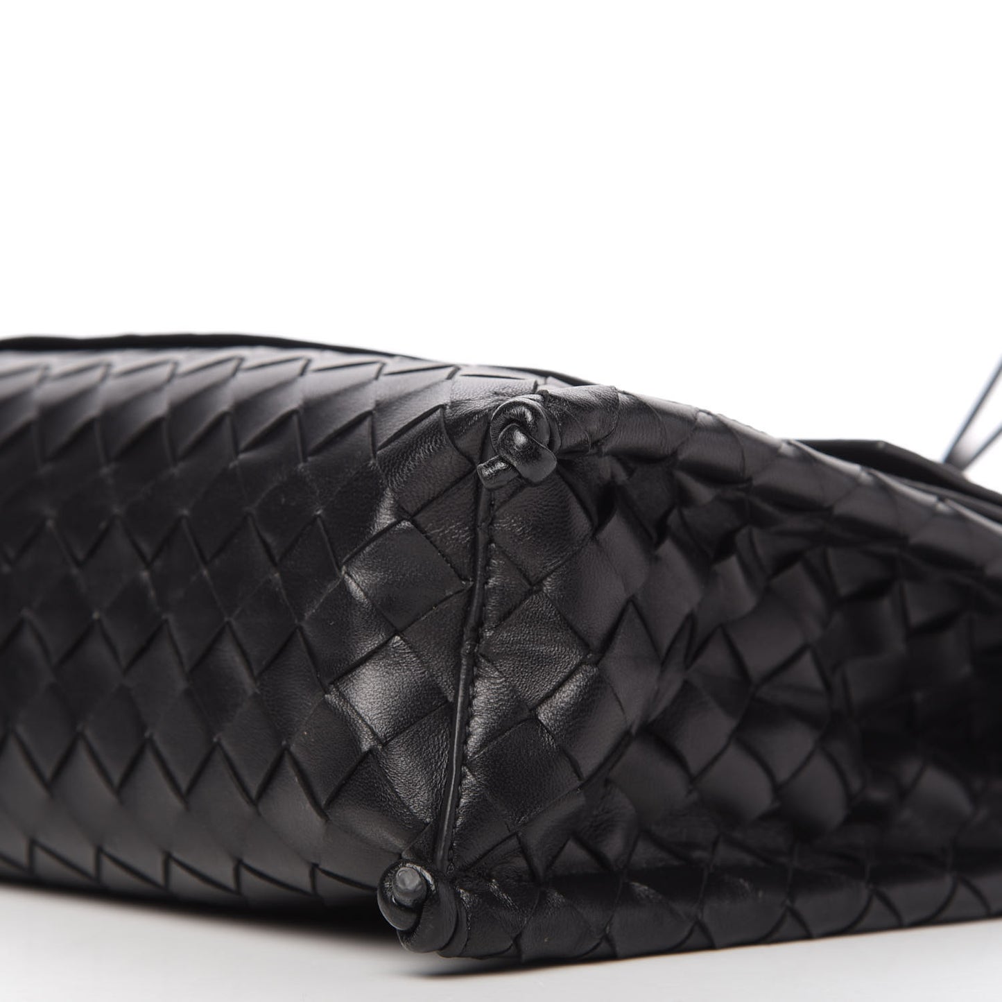 Nappa Intrecciato Medium Knot Flap Crossbody Black