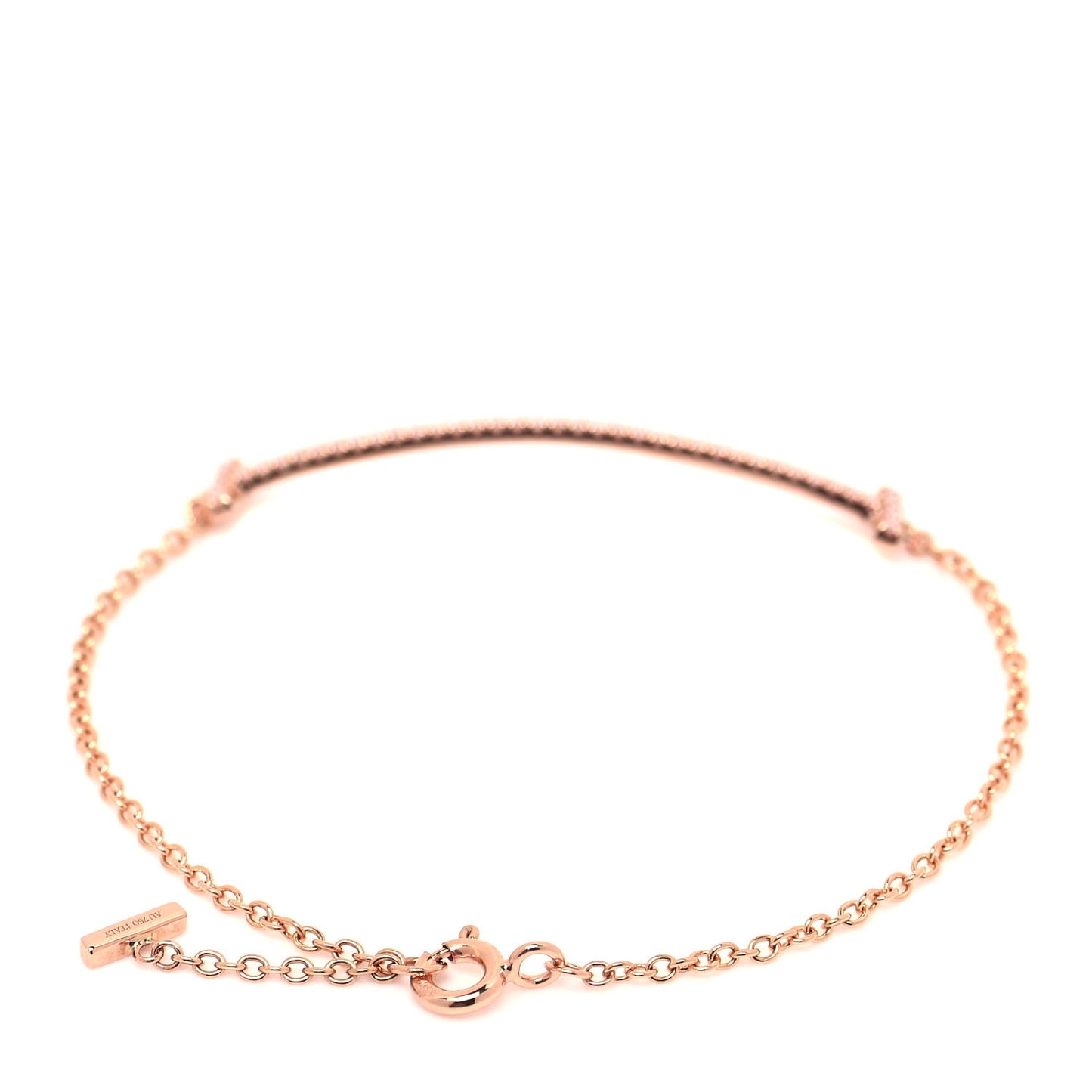 18K Rose Gold Diamond T Smile Bracelet