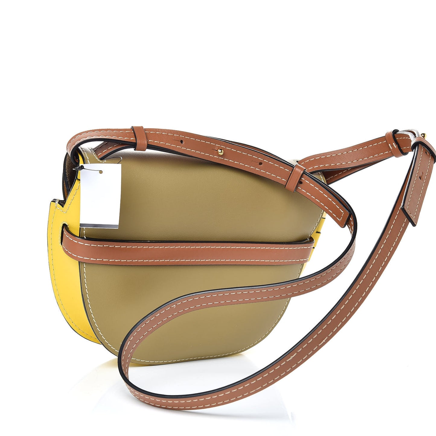 Calfskin Small Gate Crossbody Bag Mocca Yellow Pecan