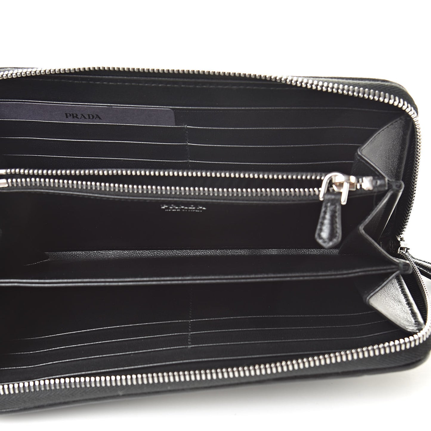 Soft Calfskin Diagramme Zip Around Wallet Black