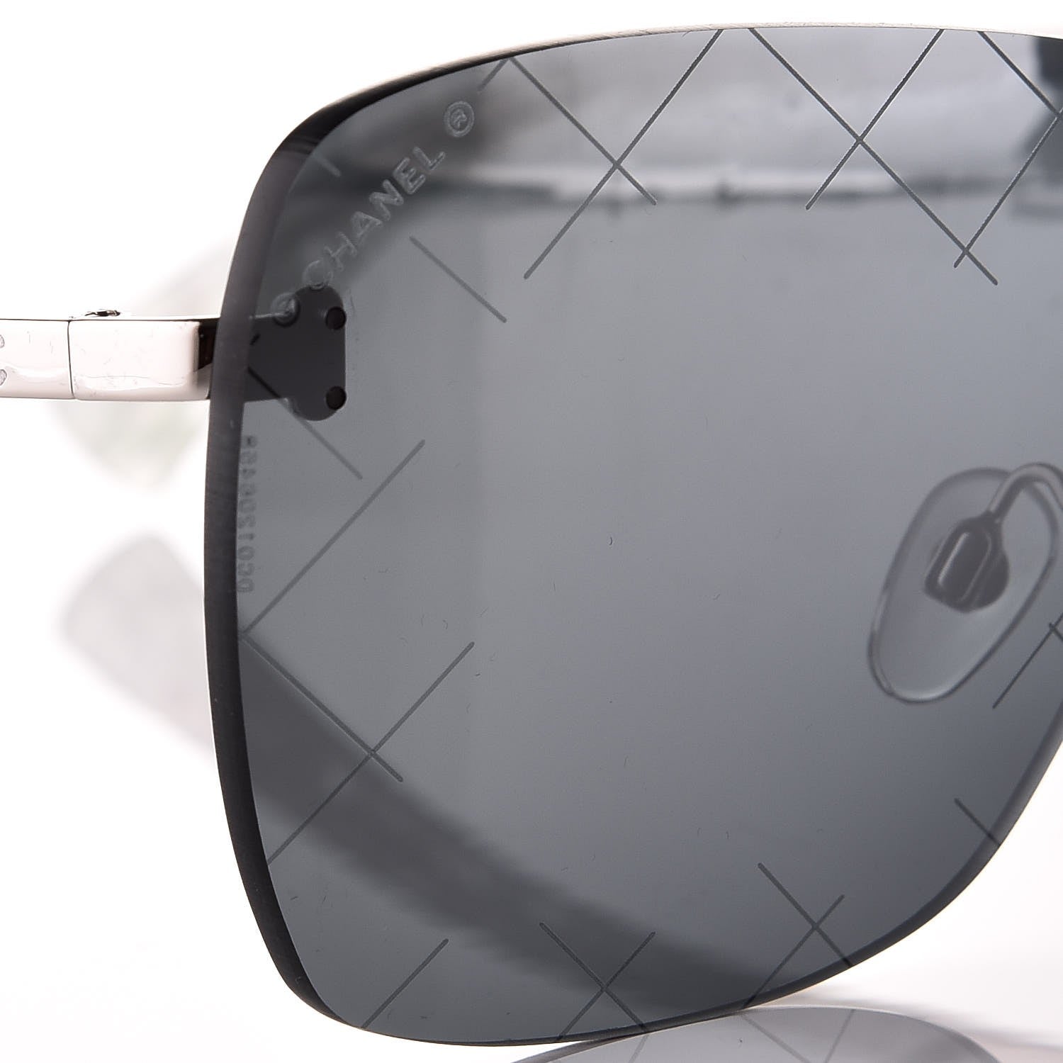 Chanel Shield Runway Sunglasses 4215 Silver Blue Mirror 8 of 10
