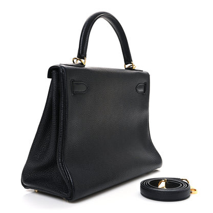 Hermes Taurillon Clemence Kelly Retourne 28 Black 3 of 10