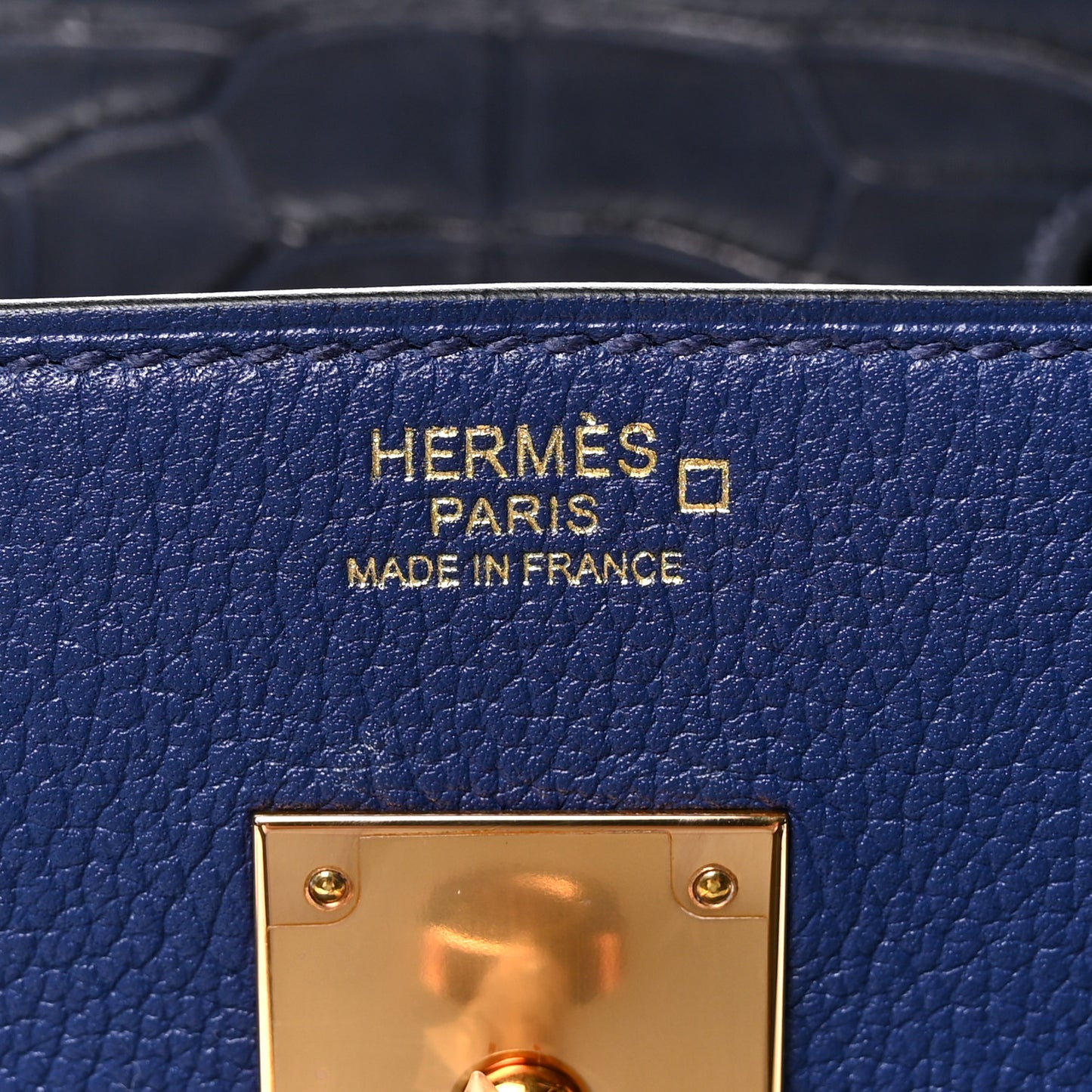Taurillon Novillo Matte Alligator Birkin Touch 30 Bleu Saphir Bleu Marine