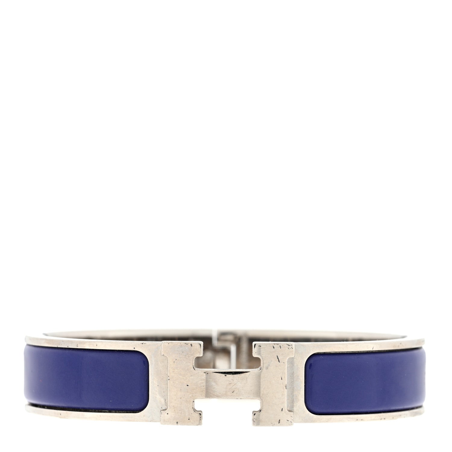 Hermes Enamel Narrow Clic Clac H Bracelet GM Bleu Royal 1 of 3