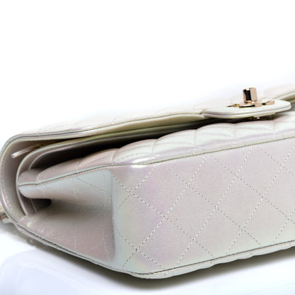Chanel Iridescent Lambskin Quilted Medium Double Flap Ivory 6 of 11