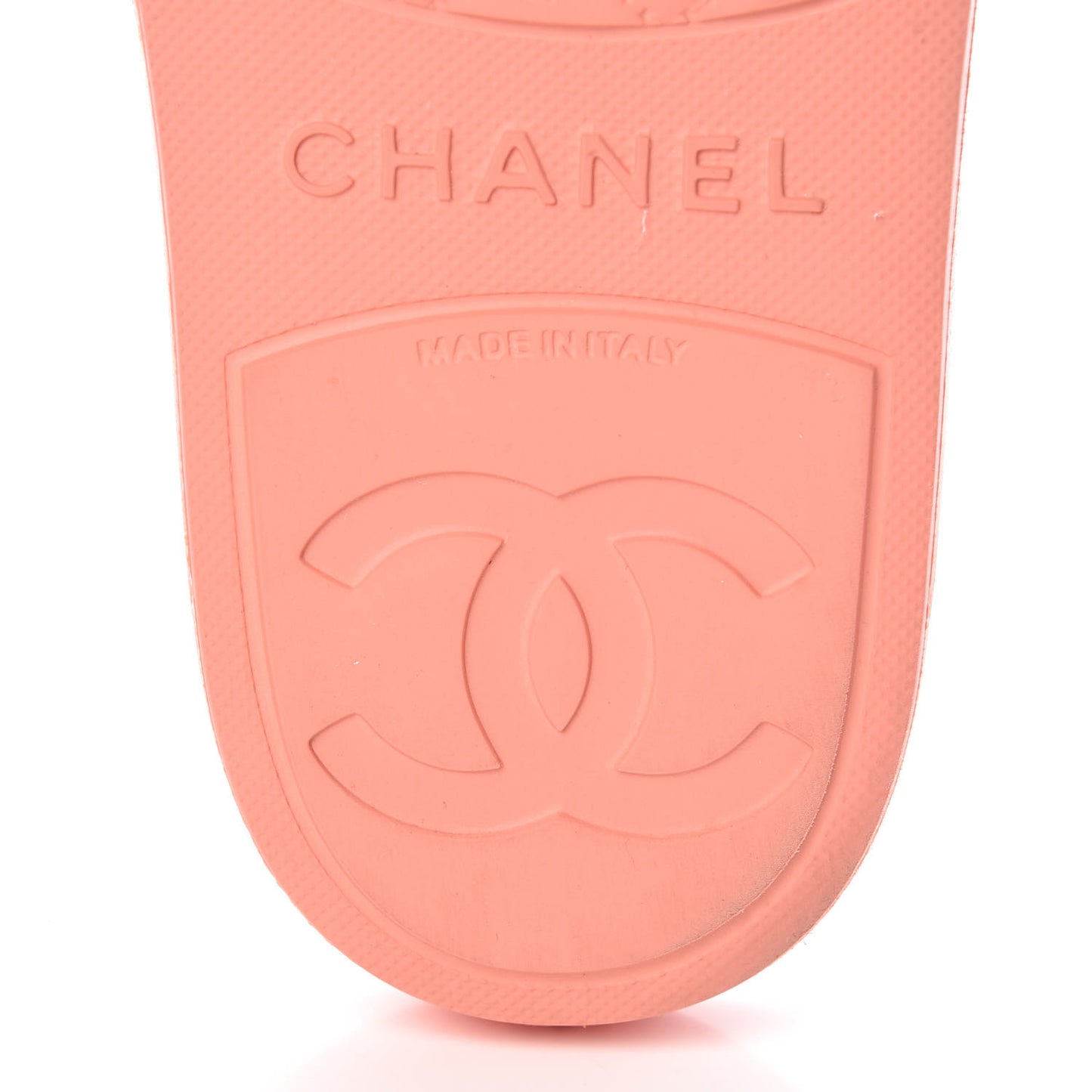 Rubber CC Flat Slide Sandals 37 Orange Pink