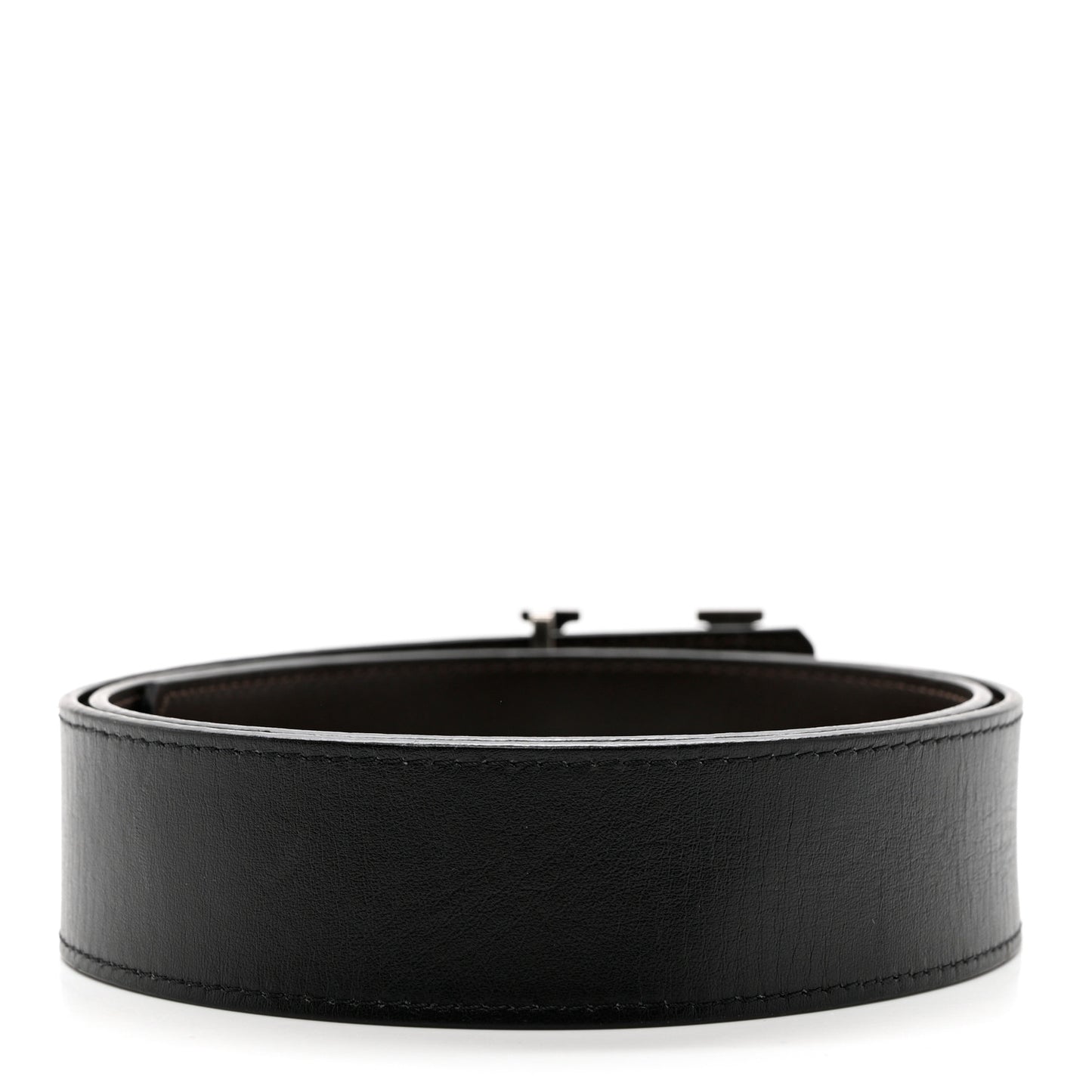 Calfskin 40mm LV Initiales Reversible Belt 90 36 Dark Brown Black