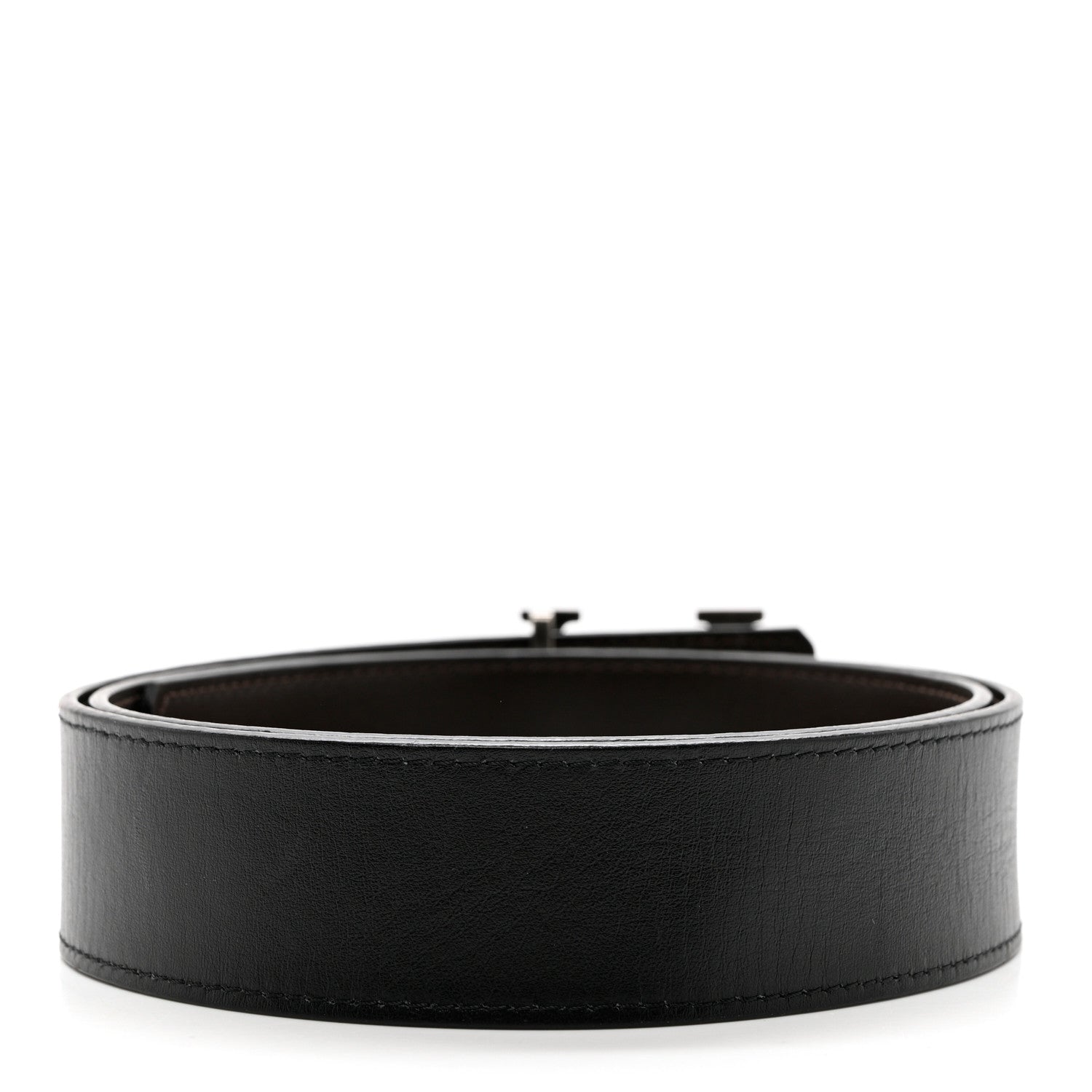Louis Vuitton Calfskin 40mm LV Initiales Reversible Belt 90 36 Dark Brown Black 2 of 5