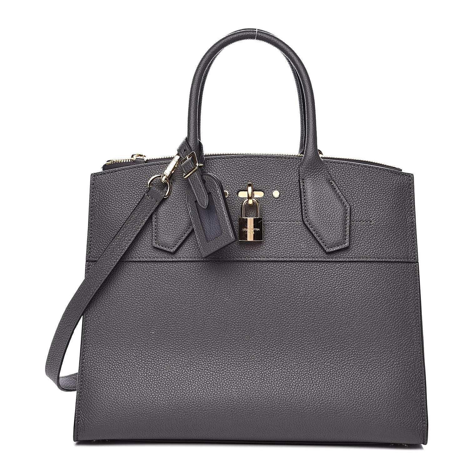Louis Vuitton Taurillon City Steamer MM Gris 1 of 10