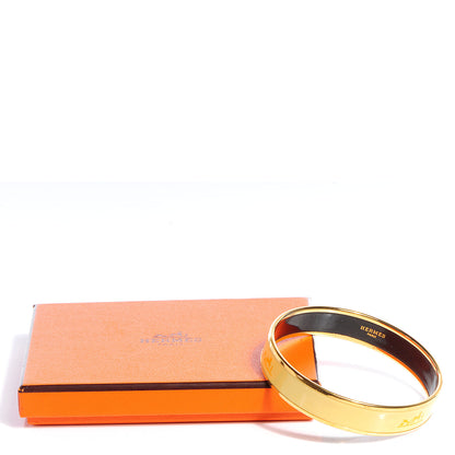 Hermes Enamel Printed Caleche Medium Bracelet 70 Yellow 6 of 6