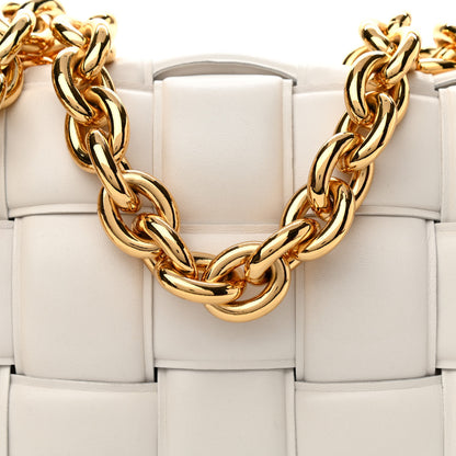 Bottega Veneta Lambskin Maxi Intreccio Padded Chain Cassette Crossbody Bag White 7 of 11