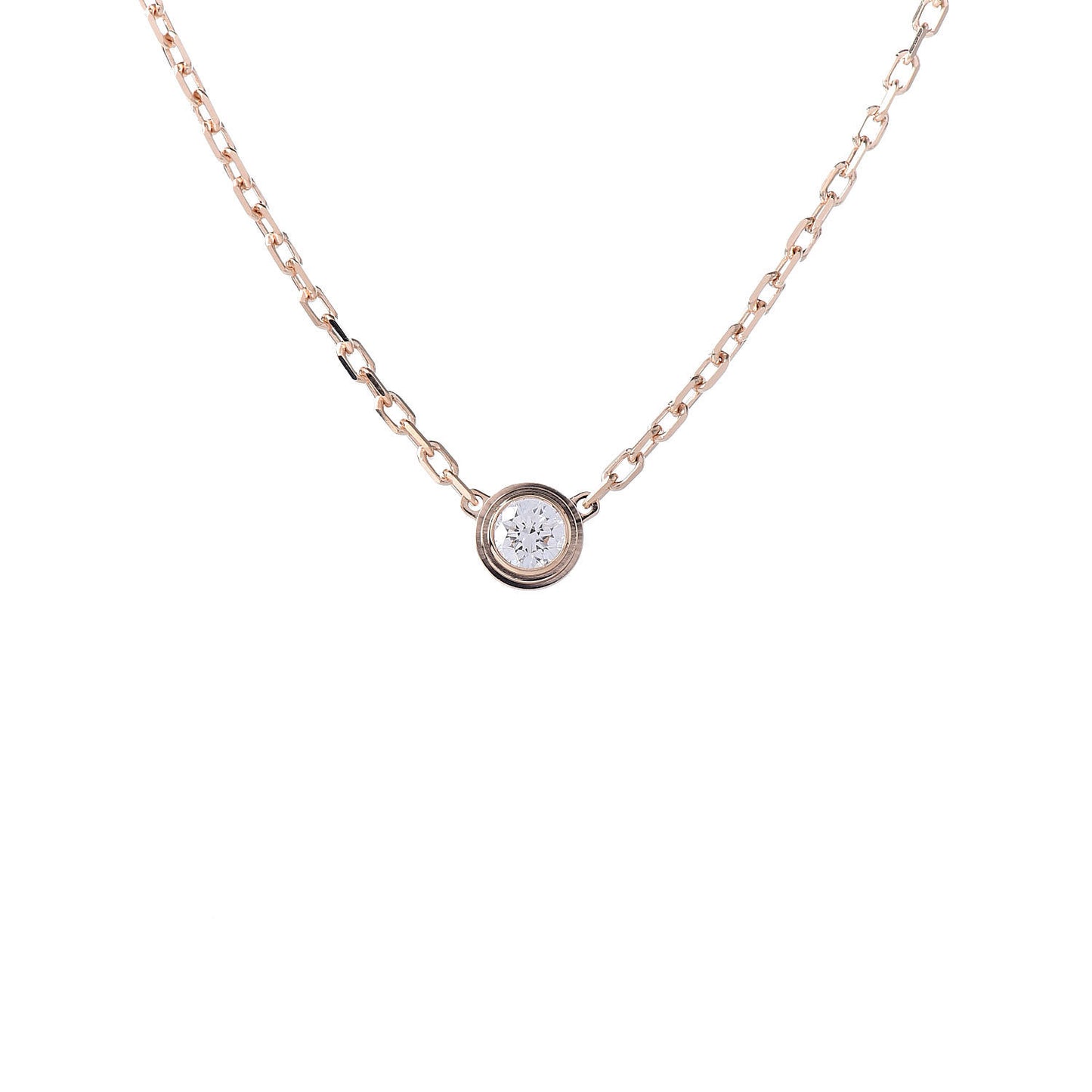 18K Pink Gold Diamond SM D'Amour Pendant Necklace