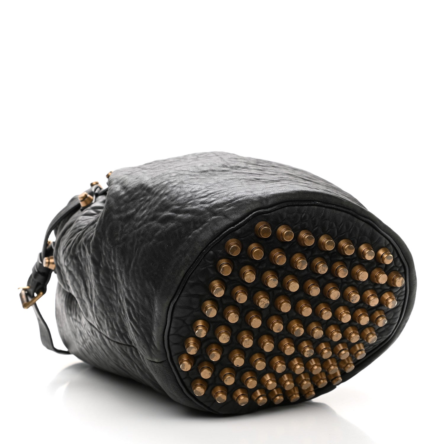 Alexander Wang Pebbled Lambskin Diego Bucket Bag Black Antique Brass Hardware 4 of 13
