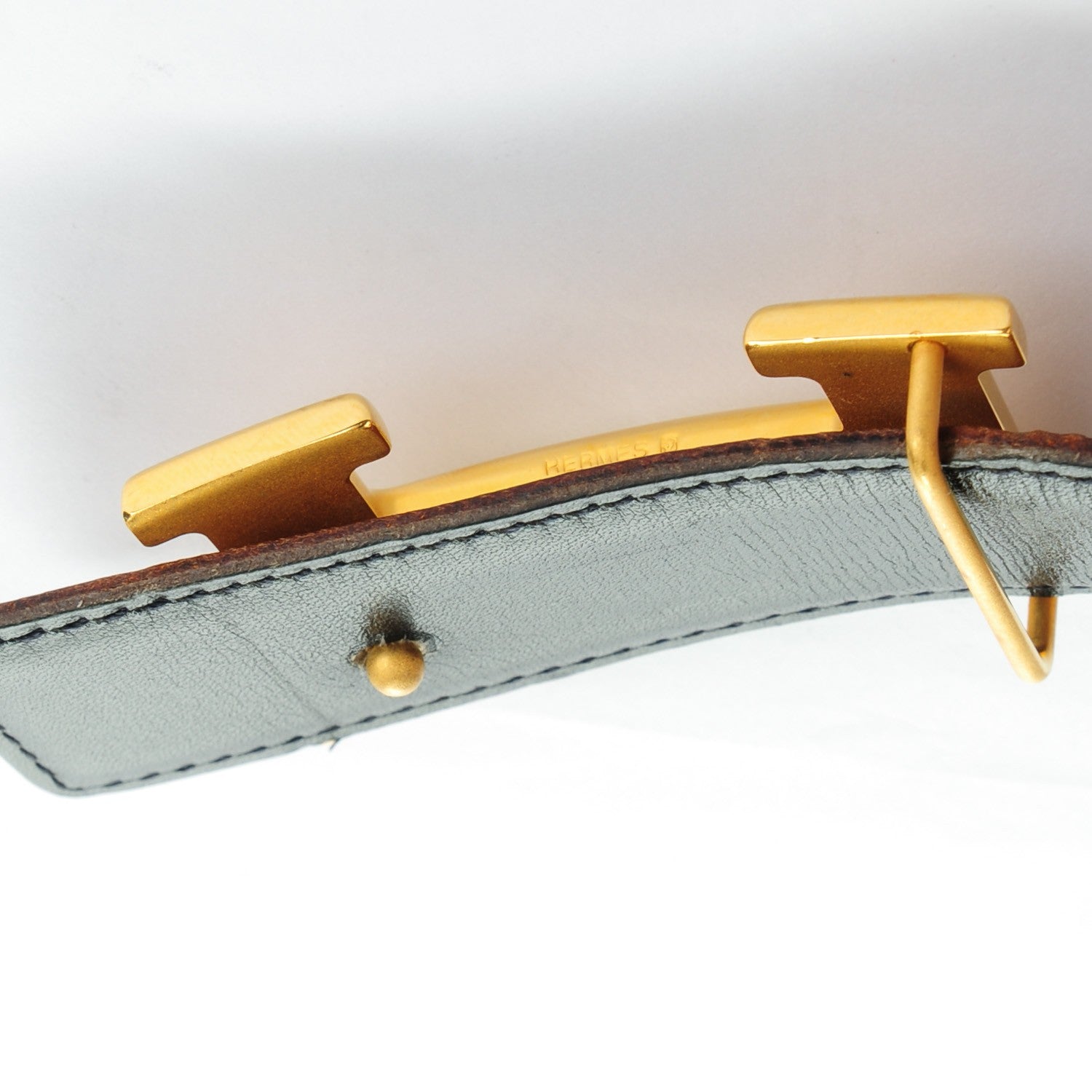 Hermes Box Courchevel 32mm H Belt 75 Black Gold 6 of 6