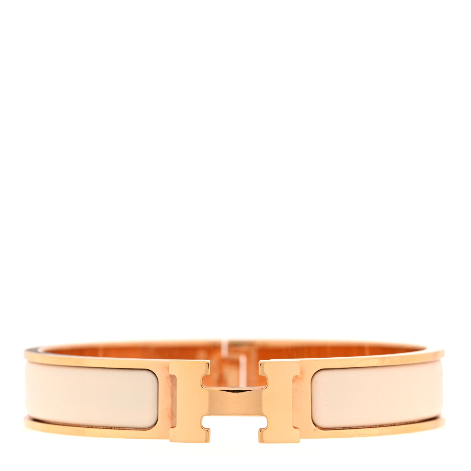 Hermes Enamel Narrow Clic Clac H Bracelet PM Creme 1 of 5