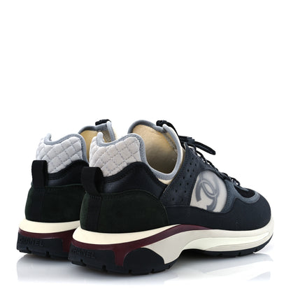 Chanel Fabric Suede Calfskin Mesh CC Sneakers 42 Black Dark Grey White Light Grey 5 of 12