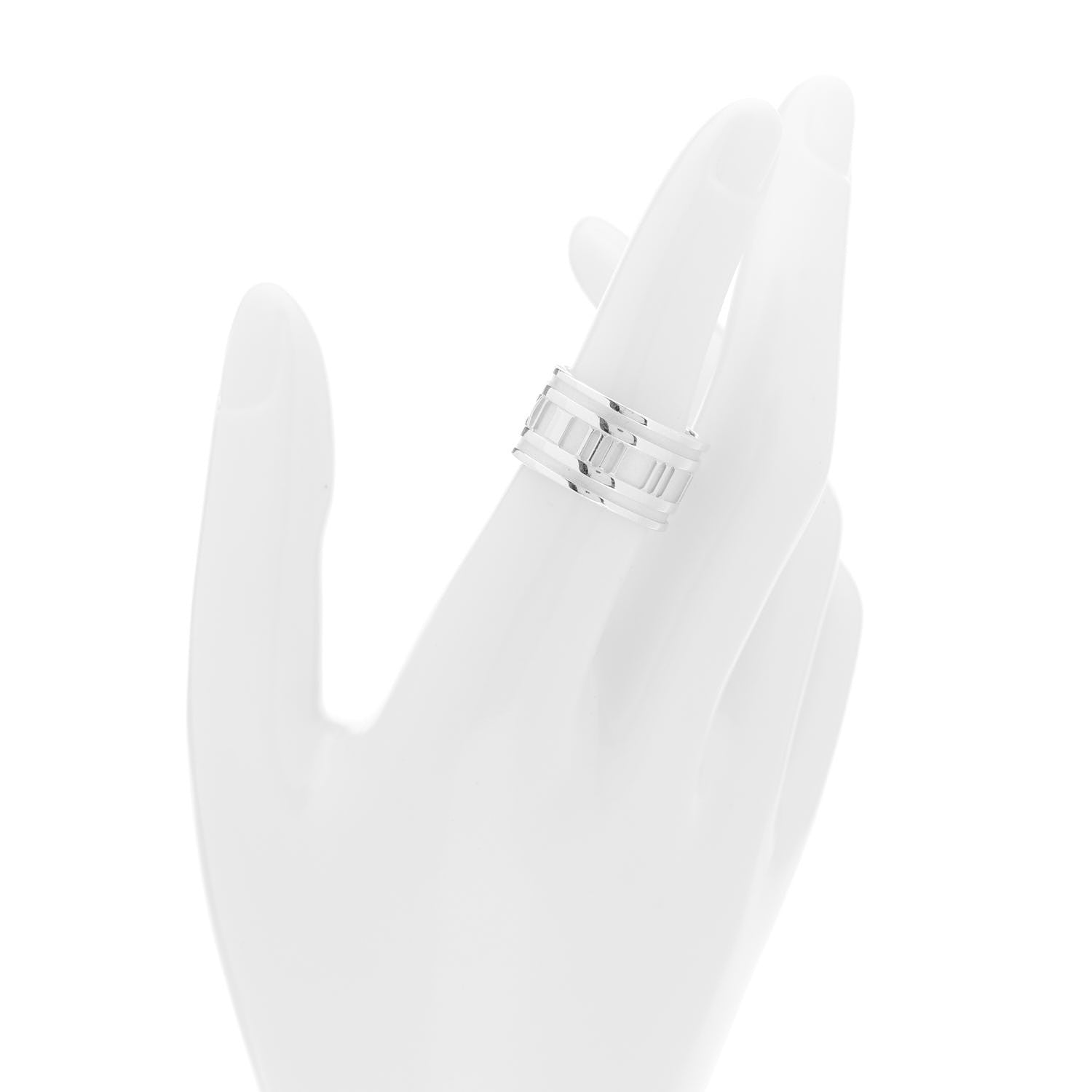 Tiffany Sterling Silver 12mm Atlas Band Ring 54 7 2 of 4