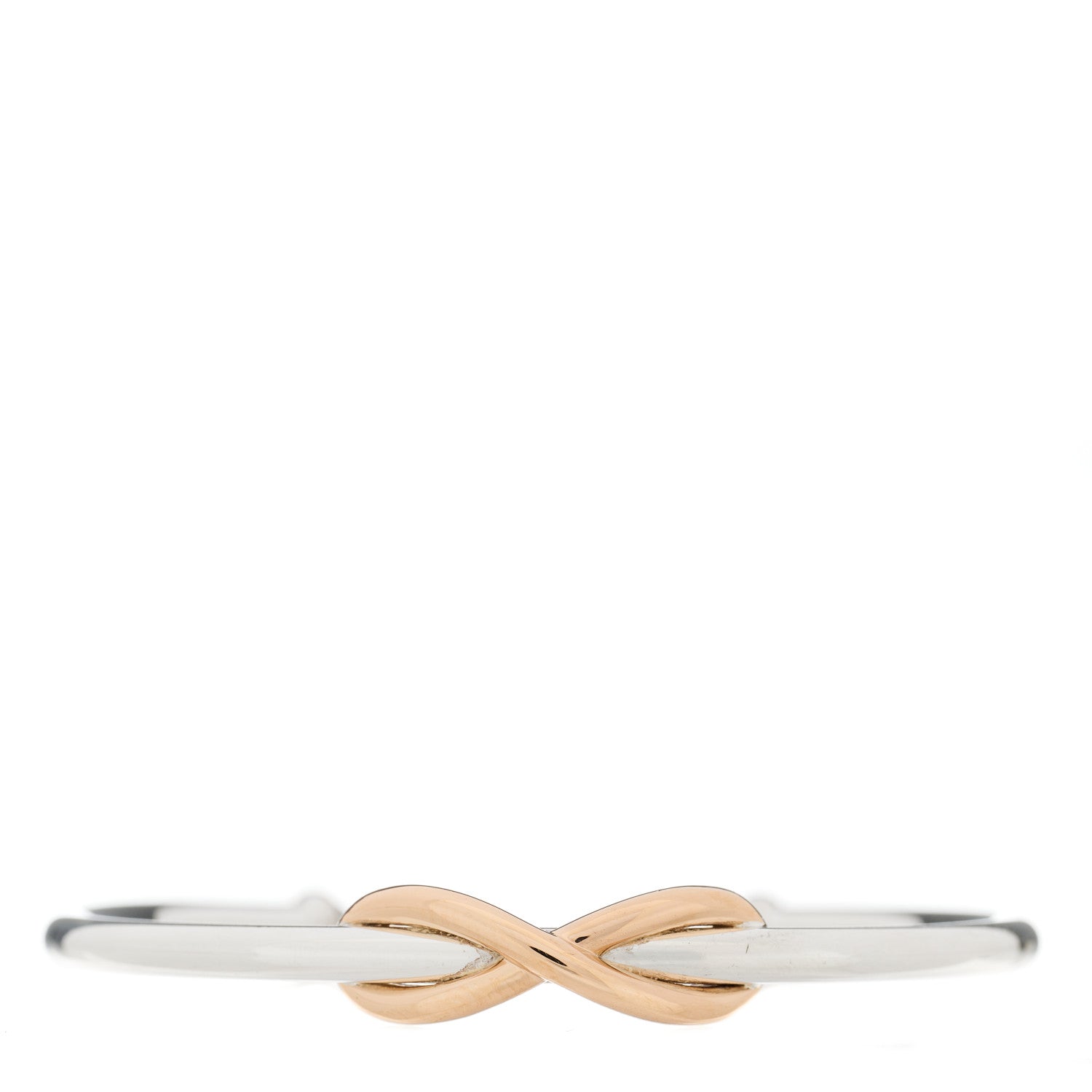 Tiffany Sterling Silver 18K Rose Gold Infinity Cuff Bracelet 1 of 4
