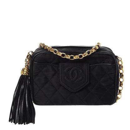 Chanel Quilted Satin CC Camera Bag Black 1 of 10