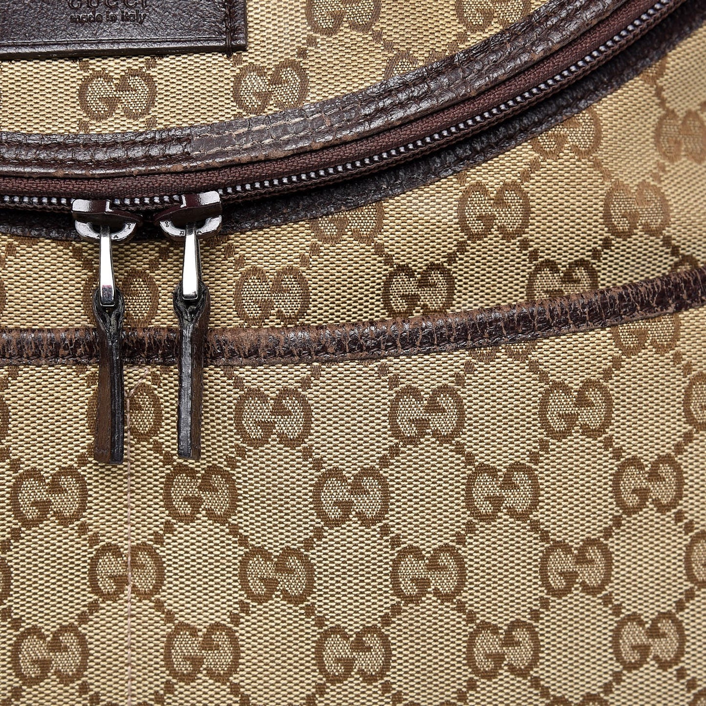 Monogram Natural Pigskin Large Diaper Bag Beige Ebony Cocoa Dark Chocolate