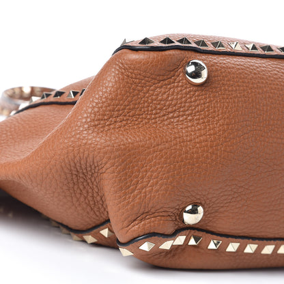 Valentino Garavani Pebbled Calfskin Medium Rockstud Tote Light Cuir 10 of 11