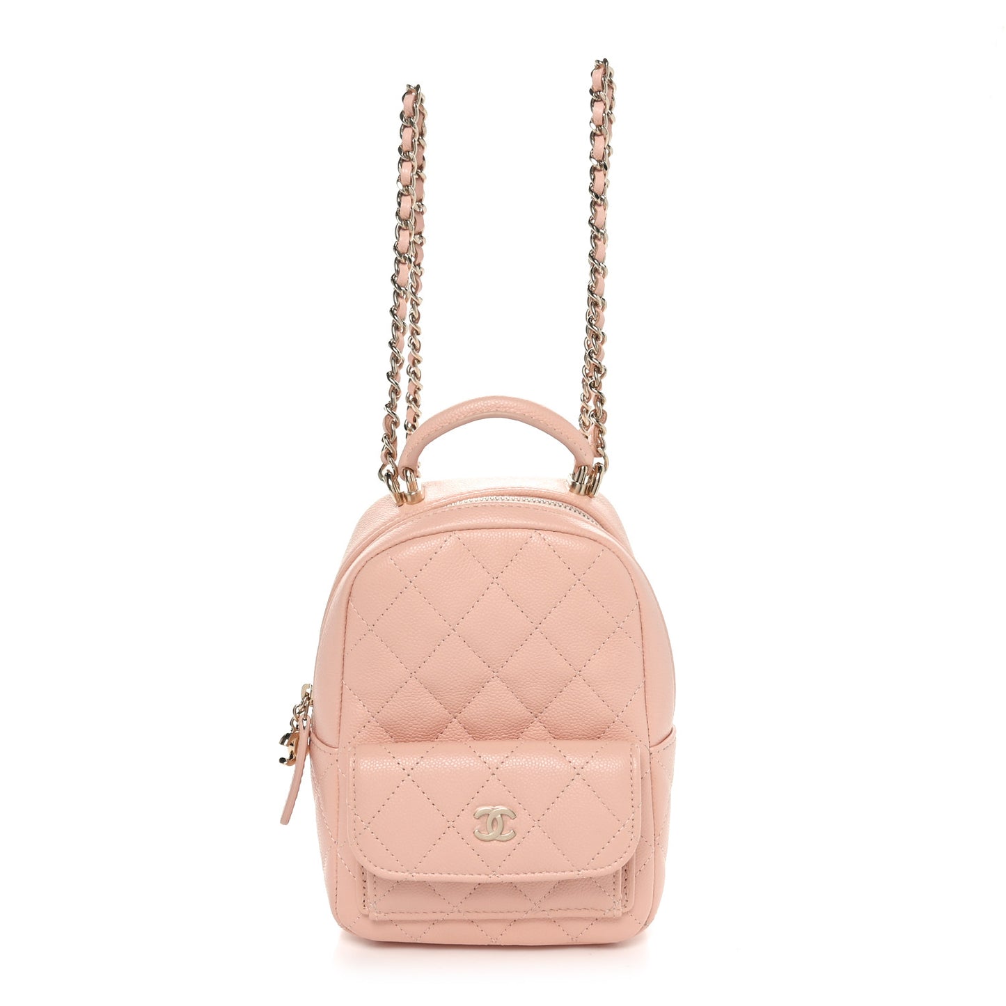 Caviar Quilted CC Mini Classic Backpack Light Pink