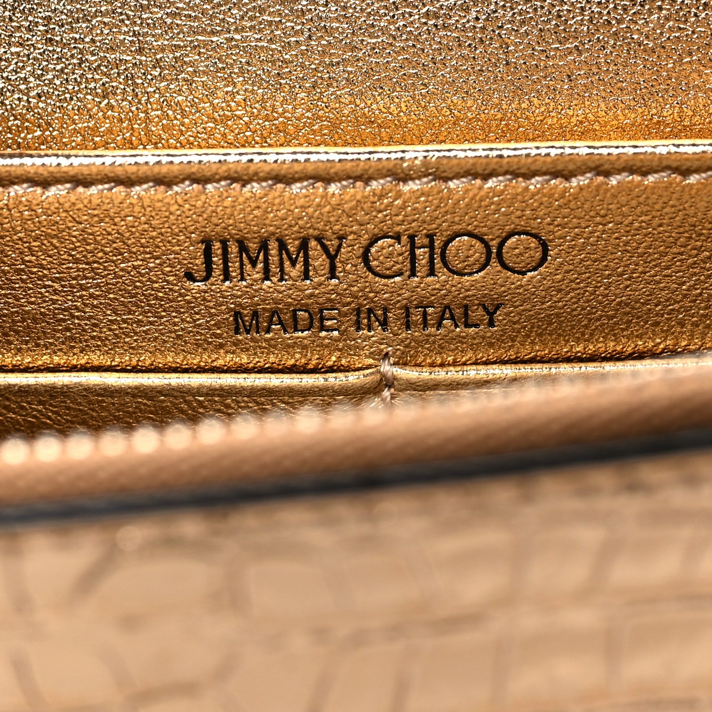 Metallic Calfskin Crocodile Embossed Palace Crossbody Light Gold