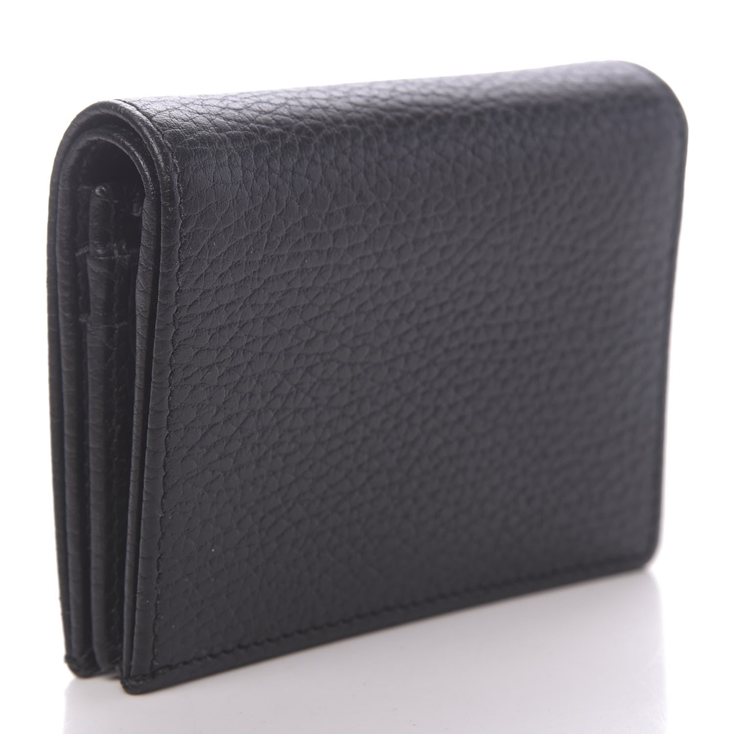 Gucci Pebbled Calfskin GG Marmont Card Case Black 3 of 7
