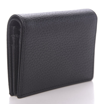 Gucci Pebbled Calfskin GG Marmont Card Case Black 3 of 7