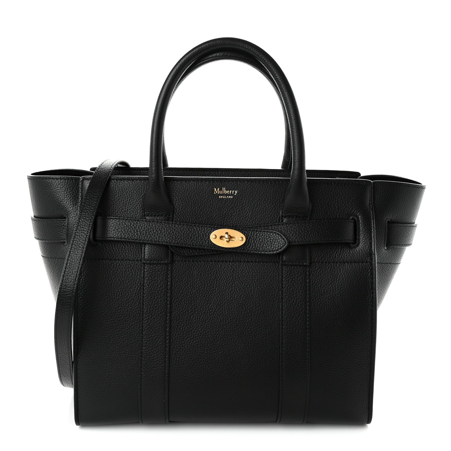 Mulberry Classic Grain Small Bayswater Zip Tote Black 1 of 9