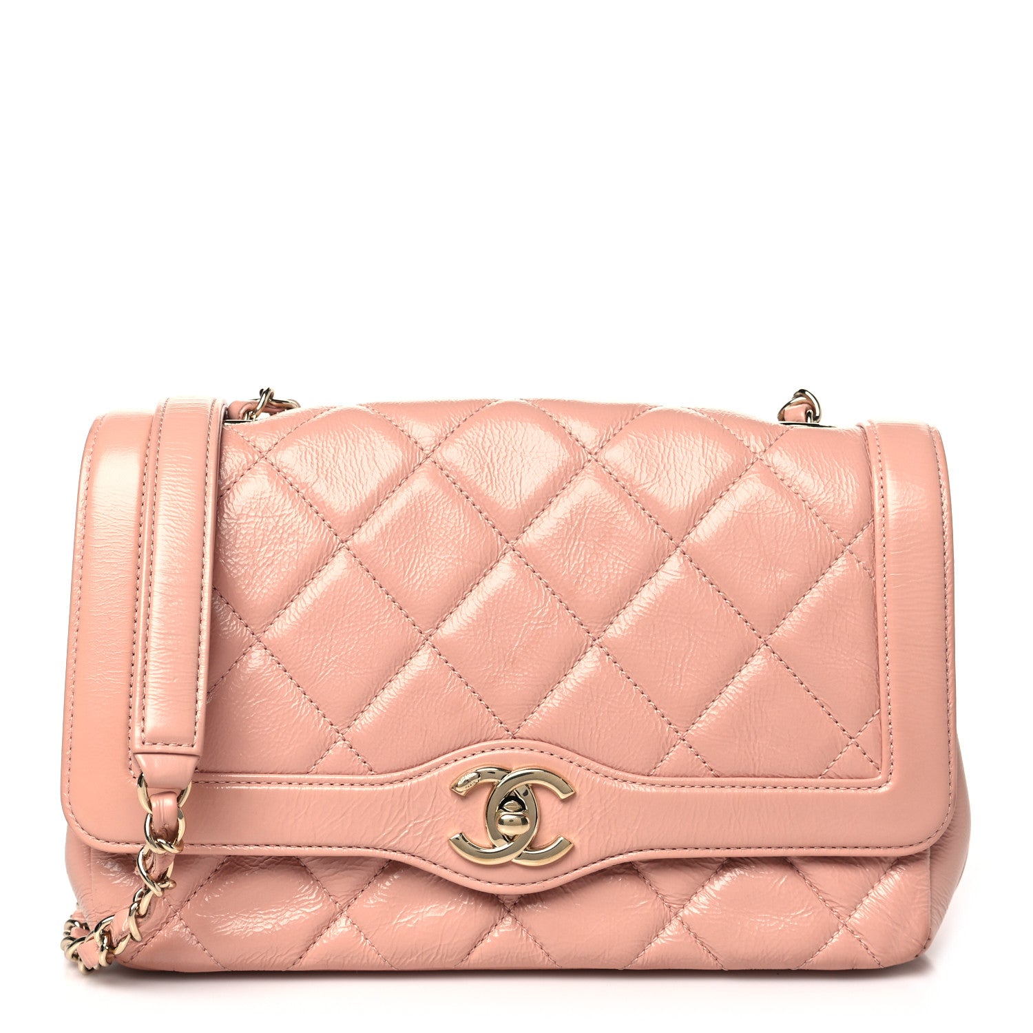 Chanel Crumpled Glazed Lambskin Quilted Small Flap Pink 1 of 11