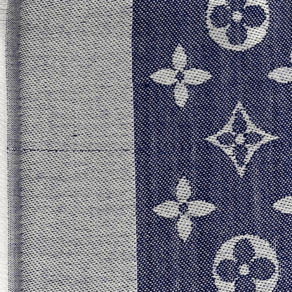 Louis Vuitton Silk Wool Monogram Denim Shawl Light Blue 5 of 6