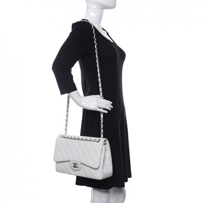 Chanel Caviar Quilted Jumbo Double Flap White 2 of 10