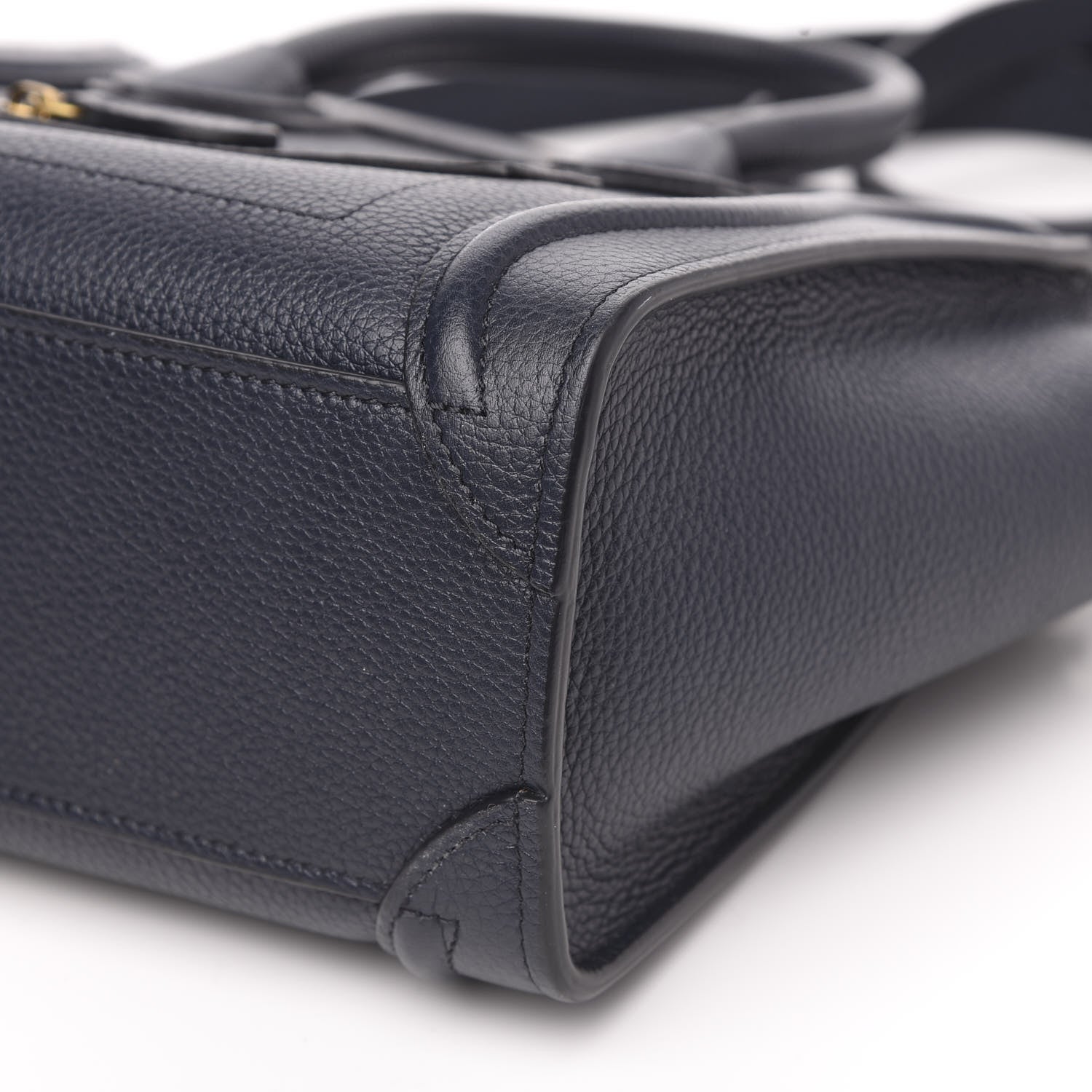 Celine Drummed Calfskin Nano Luggage Navy Blue 10 of 10