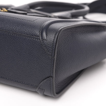 Celine Drummed Calfskin Nano Luggage Navy Blue 10 of 10